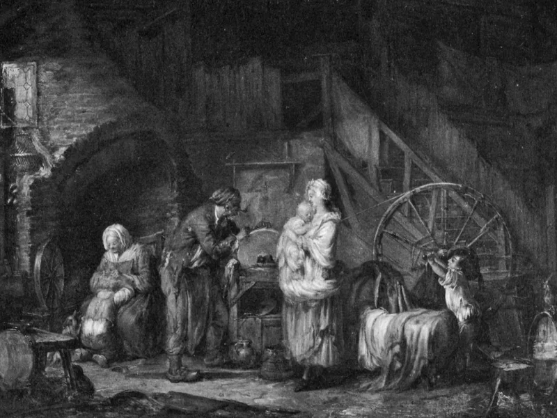 1750-Alexandre Moitte - Il cotonatore e la sua famiglia